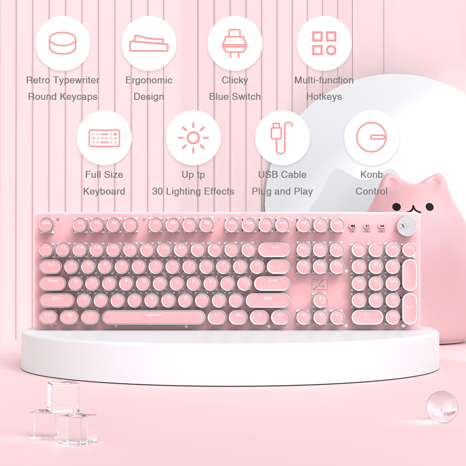 LexonElec Typewriter Mechanical Gaming Keyboard photo 2