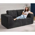 thumbnail image 7 of Modular Sectional Sofa 2 Seater Loveseat Modular Sofa Couch with Deep Seat Memory Foam Cloud Sofa Chair with Pillows Oversized Sectional Sofa for Living Room Bedroom (Strip Grey, Loveseat), 7 of 7