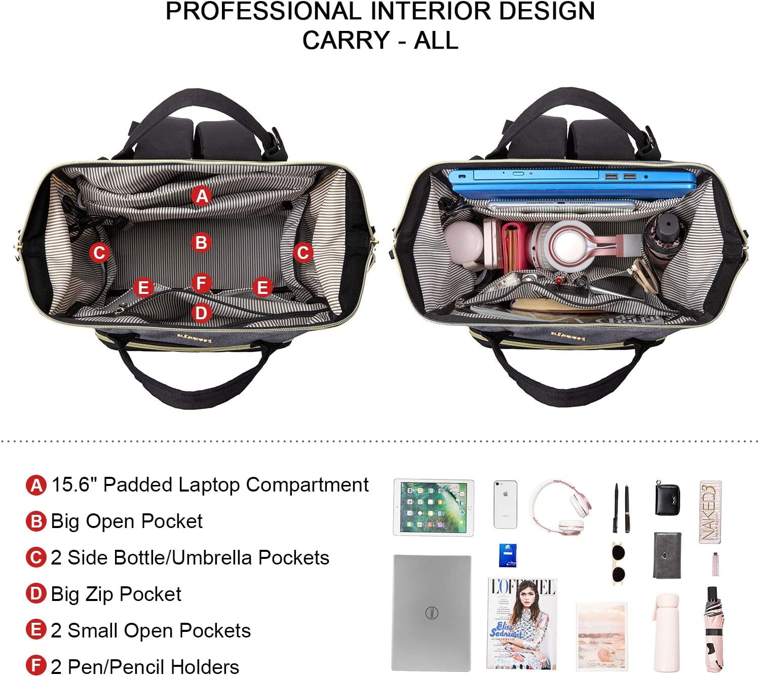 Lovevook Laptop Backpack for Women,17.3" Business Computer Bag Teacher Nurse Backpack Purse with Anti-Thief Pocket, Larger Waterproof Travel Bag College Backpack with USB Charging Port