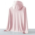 thumbnail image 4 of GaThRRgYP Women's Summer Sun Shield Coat for Outdoor Work,Woman Casual Solid Sports Hooded Long Sleeve Zipper Sun-proof High Elastic Pink XL, 4 of 6