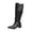 Black, variant on Women Mid-Calf Boots with Fashionable Buckle for Autumn Versatile Party Evening Wear