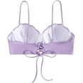 thumbnail image 3 of HNMKIU Plus Size Solid Color Strappy Lace Women's Swimwear Bikini Top with Tie Side Design Swim Tops Women Purple，XS, 3 of 3