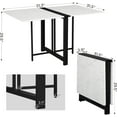 thumbnail image 6 of Tiptiper Folding Dining Table, Drop Leaf for Small Space, Foldable Kitchen Space Saving Table, White Marble Veneer, 6 of 7