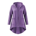 thumbnail image 5 of Luvrsol Zip Up Hoodies Women Drawstring Hood Zip Long Jacket Casual Top with Side Deep Pockets S-2XL, 5 of 7