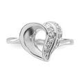 thumbnail image 4 of Finest Gold Sterling Silver Rhodium Plated CZ Heart Ring - Size 6, 4 of 5