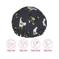 thumbnail image 5 of KLL Cartoon Rooster Pattern Shower Cap & Bath Cap for Women,Reversible Oversized Waterproof Shower Caps for all Hair Lengths,Elastic Reusable Bathing Hair Cap, 5 of 6