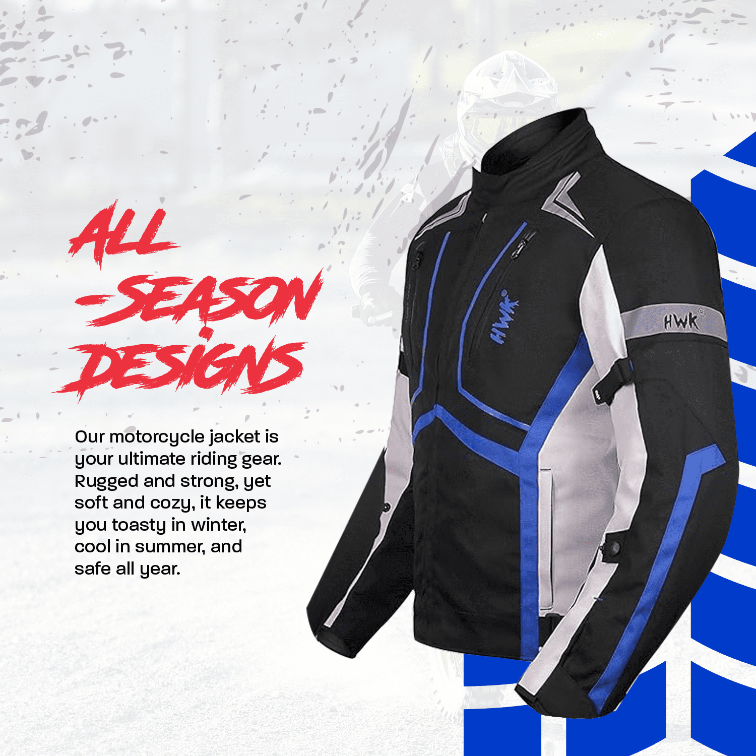 HWK Scorpion Motorcycle Jacket for Men and Women - Armored Cordura