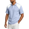 thumbnail image 4 of Trgacdwlo Cotton Linen Men Polo Shirts Color Block Raglan Men's Shirts Short Sleeve Summer Lightweight Moisture Wicking Golf Polo Shirt Men, 4 of 7