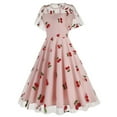 thumbnail image 1 of Été jusqu'à 65 % de Rabais Iumwxz Robe à Col Rond à Manches Courtes pour Femmes Robe en Tulle Tunique à Fermeture Éclair Robe de Princesse Robes à Imprimé de Fruits Robes d'Été pour Femmes Robe Habillée pour Porter à l'Extérieur, 1 of 6