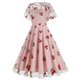 thumbnail image 2 of Vestido de Verano para las Mujeres de Manga Corta Cuello Redondo Polka Dot Impresión, Sexy Slim-Fit Casual Mini Estilo, 2 of 6