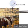 thumbnail image 5 of Cow Sunflower Thermal Insulated Window Curtain Valance Rustic Western Wooden Barn Farm Animal Rod Pocket Window Valance for Living Room Bathroom Bedroom Kitchen 54 by 18 in, 1 Panel, 5 of 6