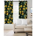 thumbnail image 2 of Orange Lemon Blackout Curtains for Bedroom Living Room Darkening Curtains 84 Inch Length 2 Panels Set Spring Leaves Vintage Pastoral Country Window Curtain Window Treatment Grommet Drapes 52"x84", 2 of 9