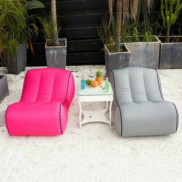 Outdoor Portable Inflatable Sofa Bed Foldable Waterproof Ergonomic Curve Design Camping Beach Park Air Sofa