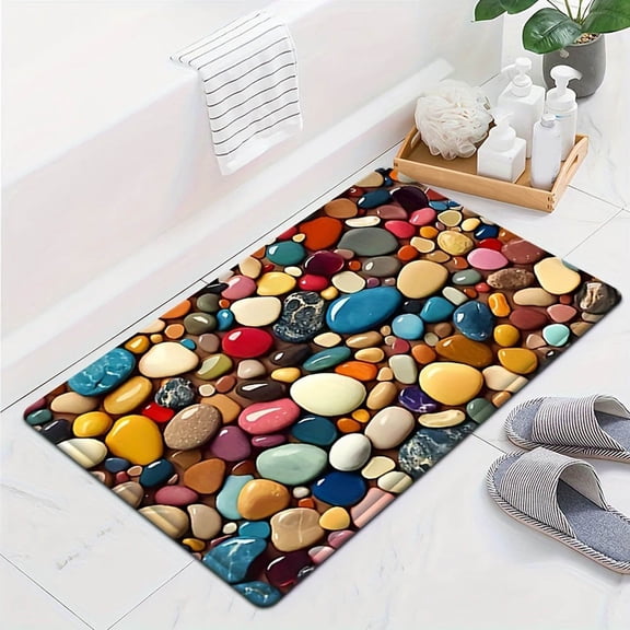 Washable Diatomite Bath Mat Quick Dry Absorbent Non Slip for Bathroom Doorway