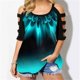 thumbnail image 1 of Fiudx Camisas para Mujer Moda Mujer Verano Manga Corta Sin Tirantes Estampados Tops Camiseta Suelta, 1 of 6