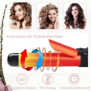 Automatic Curling Wand Rotating Iron Pink 1.1 Inch Hair Curler Tool