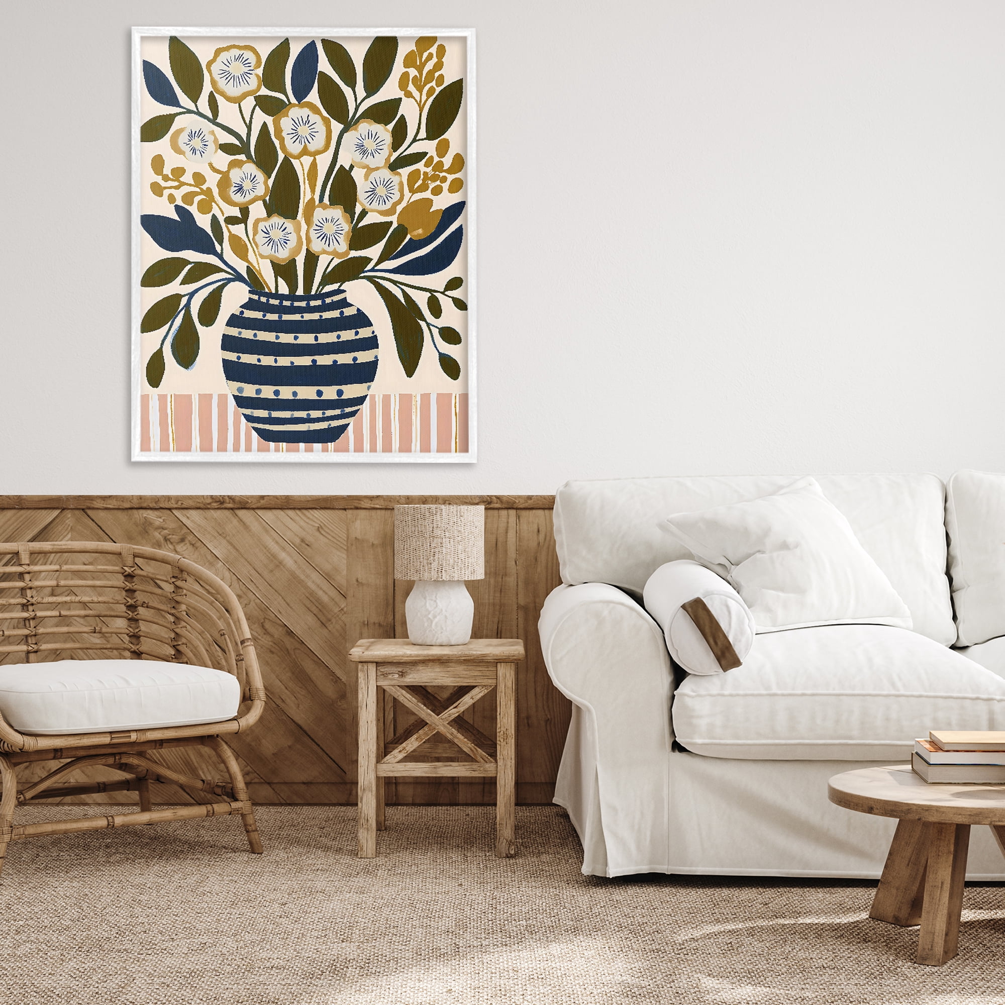 Stupell Industries Wild Bloom Boho Arrangement White Framed Giclee Art, design by Creative Studio