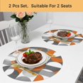 thumbnail image 5 of Orange Grey, Round 13 Inch Placemats Set of 2, Abstract Modern Geometric Watercolor HeatResistant Non Slip Place Mats for Dining Table, Wipeable Braided Kitchen Table Mats for Housewarming, 5 of 9