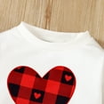 thumbnail image 6 of Baby Girl Clothes Toddler Flying Sleeve Ruffle Romper Top Skirt Set Heart Plaid Prints Little Girls Overall Dress,White,12-18 Months, 6 of 6