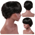 thumbnail image 6 of Short Curly Wig Synthetic Hairpiece For Women African Bob Style 30cm Black, 6 of 6