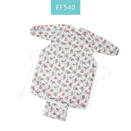 Elinfant Waterproof Popular Print Baby Highchair Feeding Cover Long Sleeve Coverall Baby Feeding Bibs Towel Burp Apron EF540