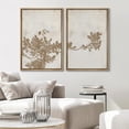 thumbnail image 3 of IDEA4WALL Framed Canvas Print Wall Art Set Duotone Tree Leaves Plant Retro Art Decorative Bohemian Nature Pastel Botanical Artwork for Living Room, Bedroom, Office - Natural 24"x36"x2, 3 of 5