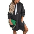 thumbnail image 4 of Women's Long Hoodie Super Soft Lightweight Warm Fleece Anorak Pullover Fall Winter Casual Oversized Tunic Sweatshirt, 4 of 5