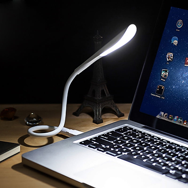 Silver Warm BLUESWIFT Mini Clip On Desk USB Led Light Spotlight for Reading Studying Working and Computer Keyboard Lighting in Bedroom with Clamp and Flexible Neck-No AC Adapter 