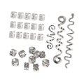 thumbnail image 3 of 28 piezas de joyería para el cabello para trenzas, anillos para el cabello, pinzas para el cabello DIY, decoración Plata, 3 of 8