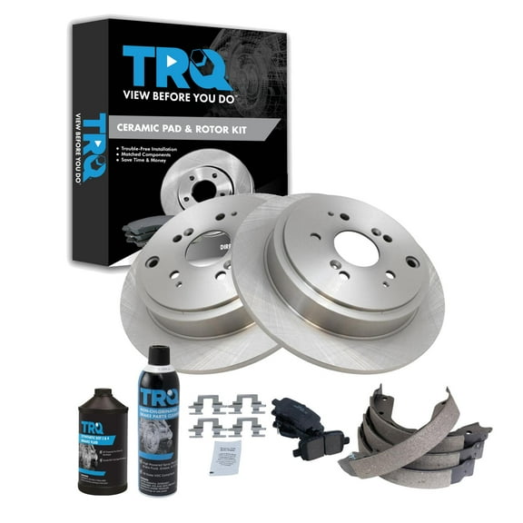TRQ Rear Brake Pad & Rotor Kit BKA34904 Fits Select 2001-2006 Acura MDX