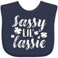 thumbnail image 3 of Inktastic Saint Patrick's Day Sassy Lil' Lassie with Shamrocks Boys or Girls Baby Bib, 3 of 4