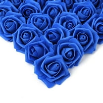 100 Pack Blue Roses Heads Artificial Flowers, Bulk Stemless 3 in Fake Foam Roses for Wedding, Decorations, Bouquets Home Decorations