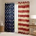 thumbnail image 2 of Manfei Rustic American Flag Kitchen Curtains,Vintage Stars Stripes Black Out Curtains Pack of 2 (42x63 Each),Red Blue Brown, 2 of 7