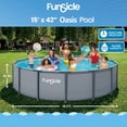 thumbnail image 6 of Funsicle 15ft Oasis Above Ground Metal Frame Swimming Pool, Includes FiltraBoost™ 1200S Pump with AutoSkimmer, Round, Age 6 & up, 6 of 11