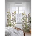 thumbnail image 3 of Sheer Curtains 84 Inches Long 2 Panels Set for Living Room, Watercolor Flowers Semi Sheer Curtains for Windows, Vintage Country Floral Leaves Spring Voile Window Treatments Rod Pocket Curtain, 3 of 7
