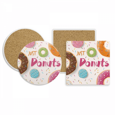 

Dessert Sweet Food Pattern Coaster Cup Mug Holder Absorbent Stone Cork Base Set