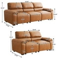 thumbnail image 2 of MAEVIS PU Faux Leather Sofa Set, 5 Seats Couch, 2 Piece With Deep Seats, 3 Seater & Loveseat for Living Room, Mid-Century Modular Modern Oversized Couch, (Brown,3+2), 2 of 5