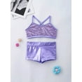 thumbnail image 4 of MSemis Kids Girls Spaghetti Shoulder Straps Shiny Sequins Tops with Bottoms Set, 4 of 7