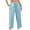 Sky Blue, variant on Admvng Pants for Women Drawstring Elastic Cotton Linen Casual Cropped Pants Solid Color Trousers S-3XL