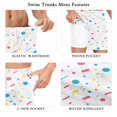 thumbnail image 5 of FORMRS Mens Swim Trunks Mesh Liner Quick Dry Casual Beach Board Shorts with Pockets, Sizes S-2XL, White Retro Pattern, 5 of 9