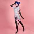 thumbnail image 2 of [Officially Licensed] Miraculous Ladybug Multimouse Costume Grey and Pink Elastic Jumpsuit for Halloween, M, 2 of 9