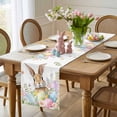 thumbnail image 4 of Easter Table Runner 70 Inches Long for Kitchen Dining, Spring Rabbit Colorful Eggs Budding Florals Leaf Dresser Scarf Farmhouse, Dining Table Decorations for Wedding/Parties, 13 x 70 In, 4 of 8