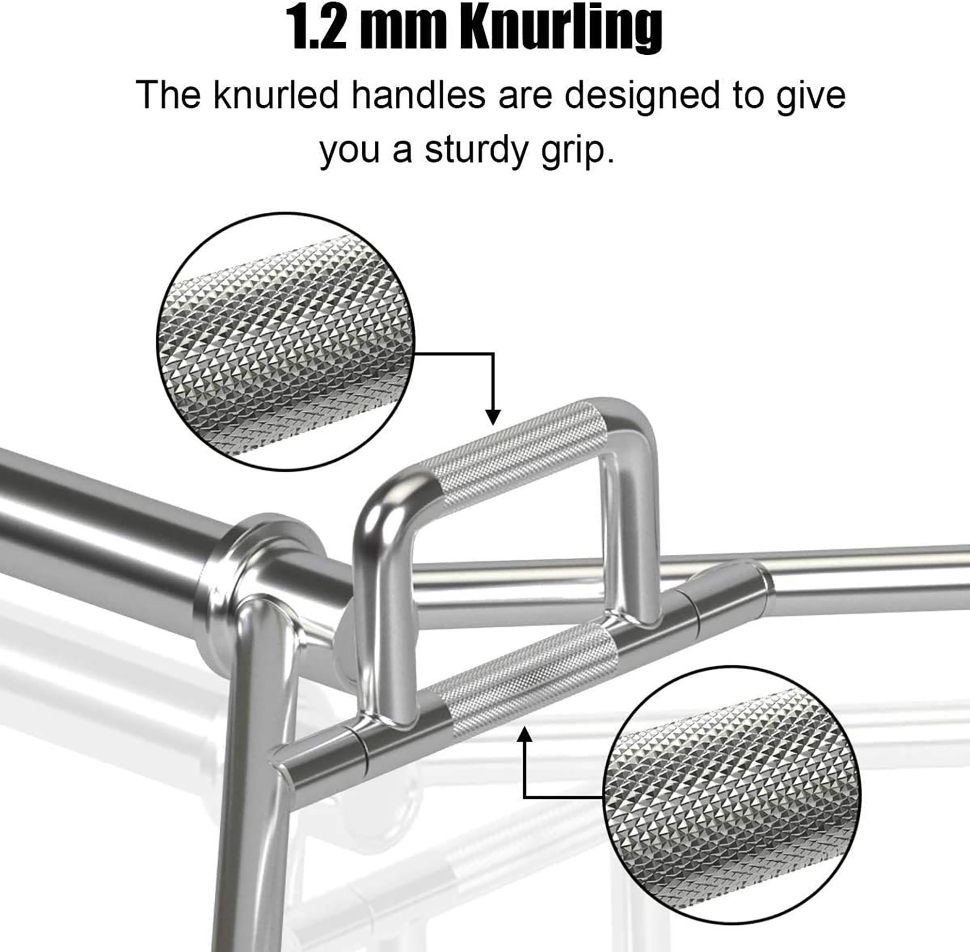 Costway 56'' Olympic Tarp Bar W/ Knurled Handles for Weight Lifting and Bodybuilding Silver