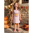 thumbnail image 5 of RUINIXCW Toddler Baby Girl Thanksgiving Tank Dress Outfit Infant Baby Girls Fall Winter Clothes Turkey Rolls Embroidery Sleeveless Striped Dress Overalls, 5 of 6