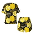 thumbnail image 5 of Picia Geometric Pattern with Bee Pajamas Sets for Women Soft Short-Sleeved Pjs with Lounge Shorts Two Piece Sleepwear-Large, 5 of 9