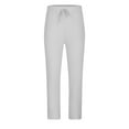 thumbnail image 3 of IROINNID Clearance Mens Cargo Pants Solid Color Sport Loose Pleated Small Legs Drawstring Solid Color Full Length Pants,White, 3 of 5