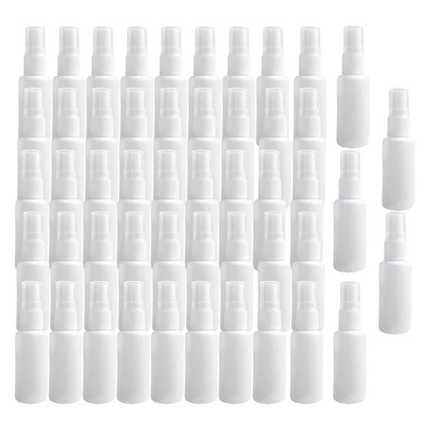 Vogacara 50Pcs Spray Bottle Plastic Mini Household Refillable Empty Bottle Cosmetic Cuentagotas de vidrio y botellas Claro 50 piezas 30 ml