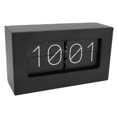 YAHHU Retro Style Flip Clock Auto Page Turning Mechanical 24H Stainless Steel Home Office Desk Decoration Tabletop Clock, 8.11 inches / 20.6 cm