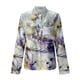 thumbnail image 4 of ICHUANYI Clearance Shirt Women Long Sleeve Blouse Blouse Printing Tops Bussiness Casual Lapel Tops(Blue, M) ICHUANYI WER2023081004173, 4 of 4
