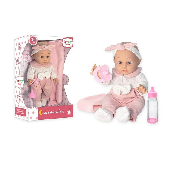 KOYPTL 12 Inch Lifelike Reborn Baby Dolls For Girls 3 4 5,Realistic Newborn Baby Dolls,Real Life Baby Dolls Accessories With Basket And Pacifier,Christmas Birthday Holiday Gift For Kids Aged 3
